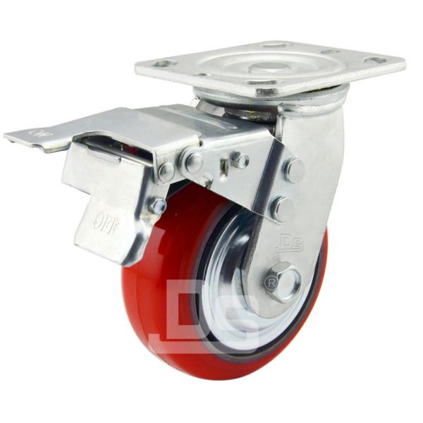 Polyurethane-Cast-Iron-Core-Swivel-Caster-Wheels-with-Dual-Lock-Brake