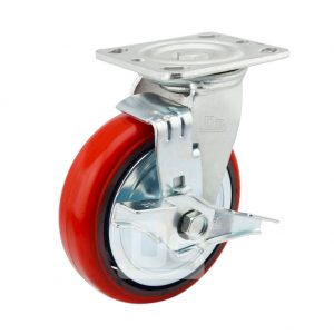 Polyurethane-Cast-Iron-Core-Swivel-Caster-Wheels-with-Side-Lock-Brake